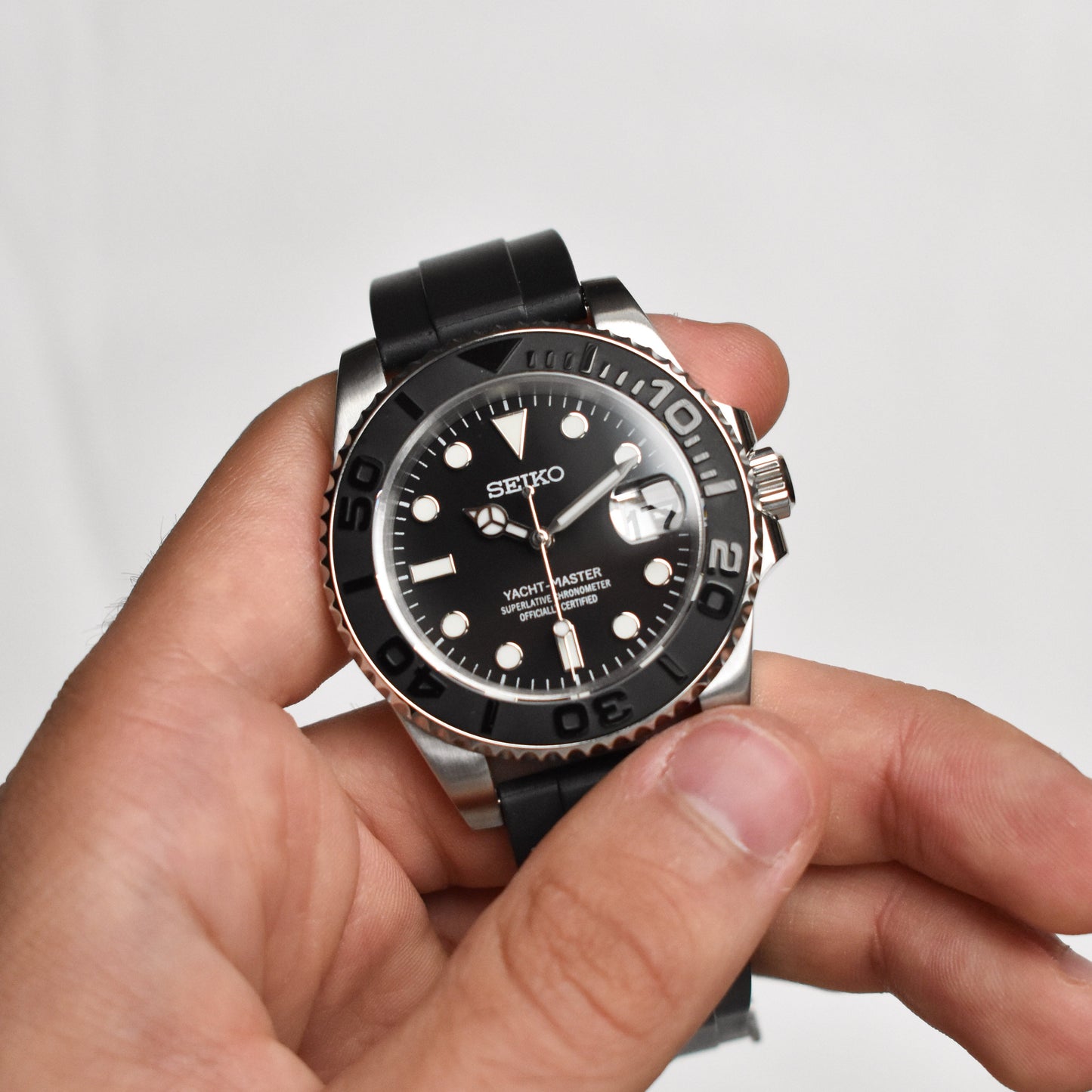 Yatch Master Negro Correa de Caucho