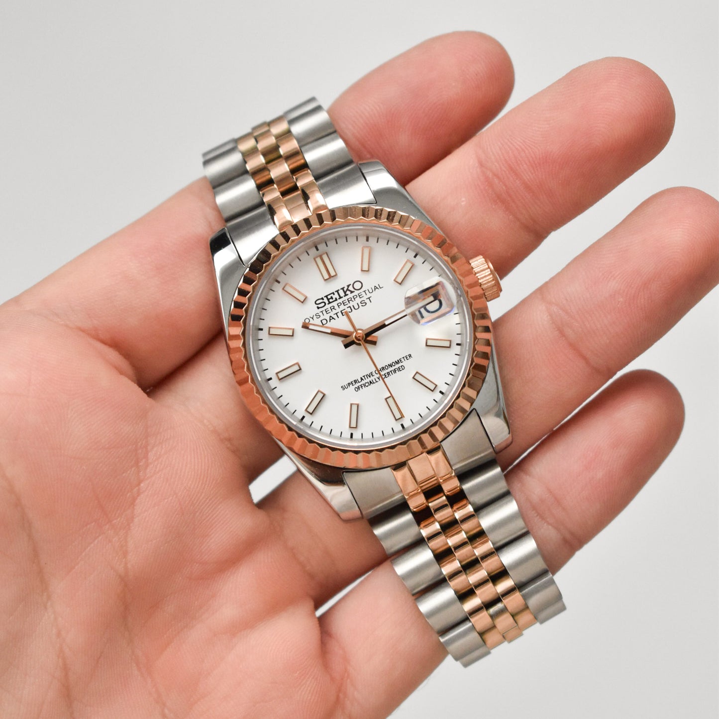 Datejust Blanco Acero - Oro Rosa